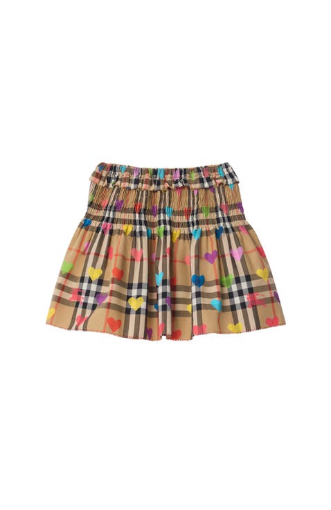 Heart Check Cotton Skirt