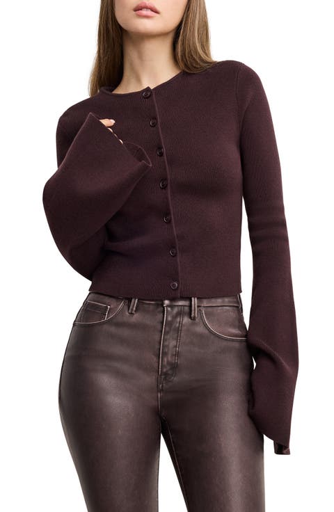 Ribbed Bell Sleeve Cardigan (Regular & Plus)