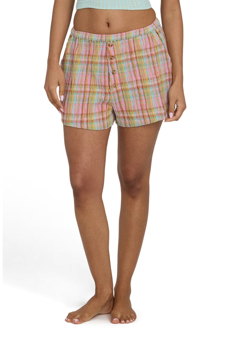Sweet Check Print Shorts, Main, color, PARTY PINK