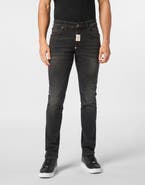 PHILIPP PLEIN Jeans Super Straight Cut Hexagon Logo Men