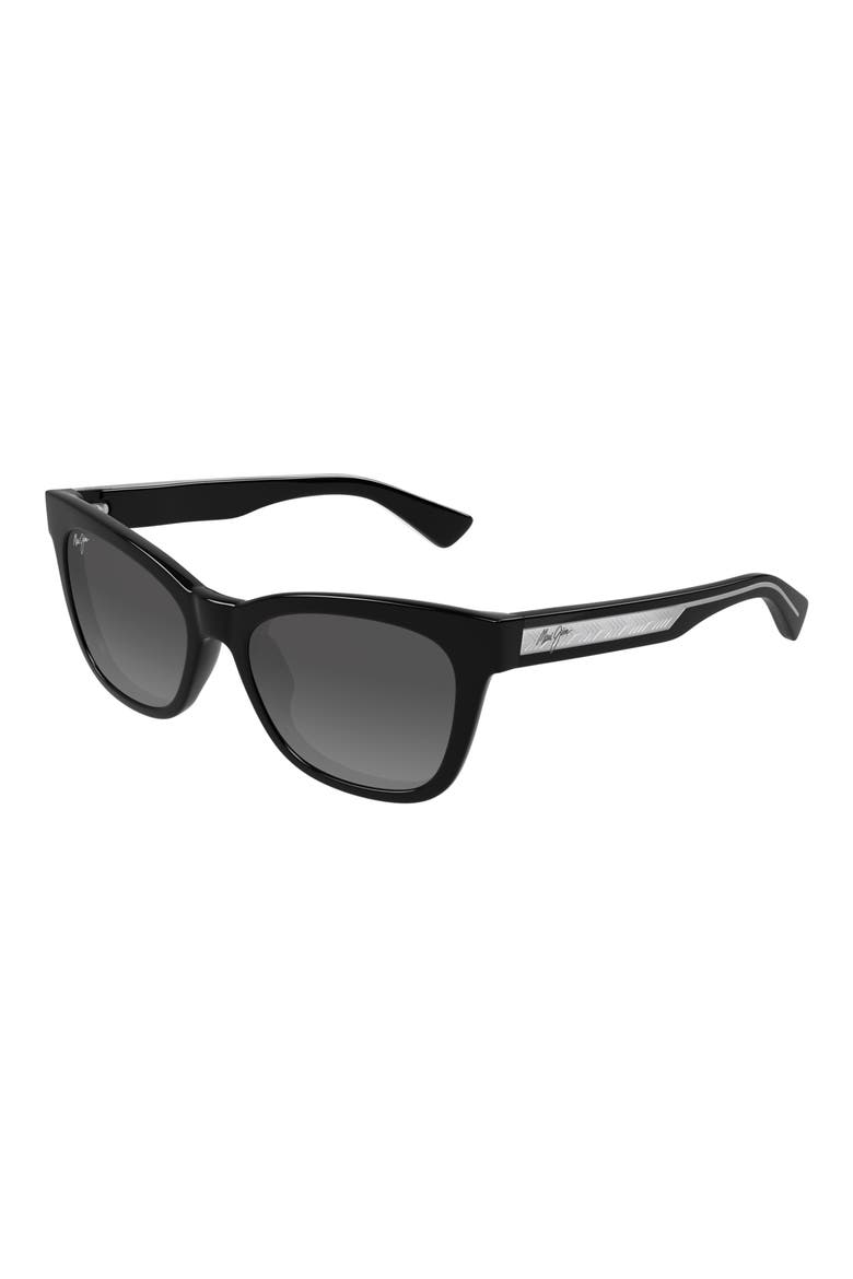 Hiwahiwa 54mm Gradient PolarizedPlus2® Rectangular Sunglasses, Alternate, color, SHINY BLACK LIGHT GREY
