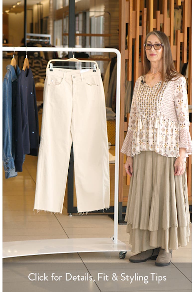 Saige Raw Hem Paneled Ankle Wide Leg Jeans video