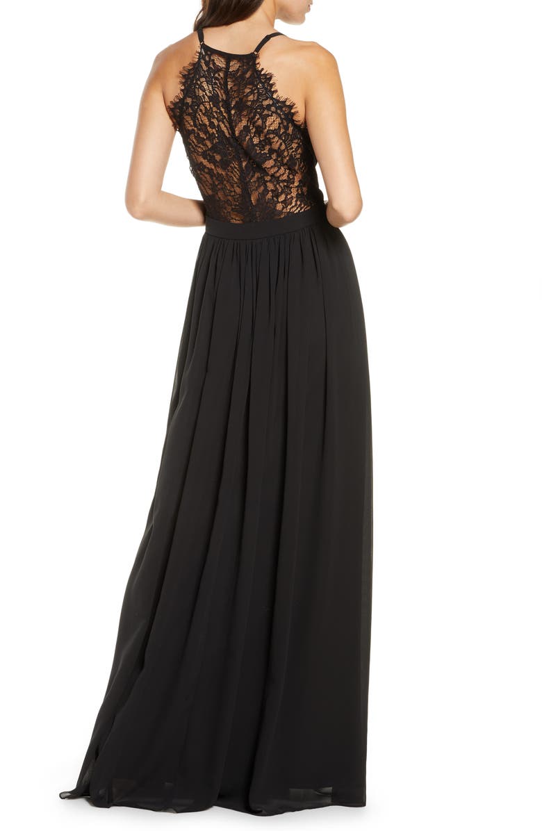 Lulus Everlasting Beauty Lace Back Chiffon Gown, Alternate, color,