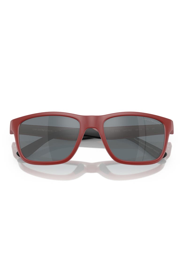 Kids' 48mm Pillow Sunglasses, Alternate, color, MATTE RED / GREY MIRROR BLACK