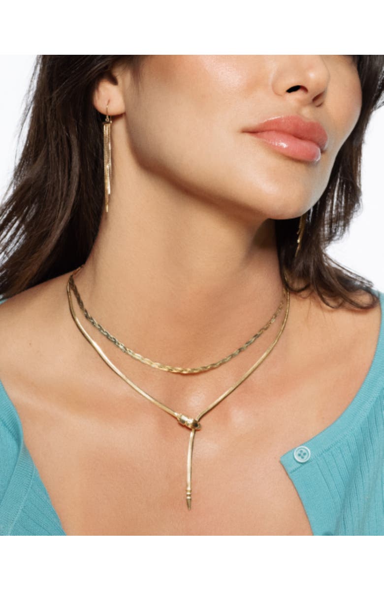 ALLUREZ Serpant with adjustable head clasp Pendant Necklace 14K, Alternate, color, Yellow Gold