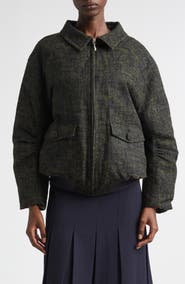 Shushu/Tong Ruched Sleeve Down Bomber Jacket