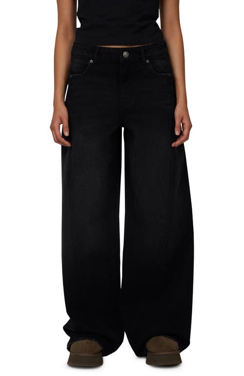 Good For Nothing Baggy Vintage Wash Seam Denim Jeans in Black at Nordstrom, Size 10