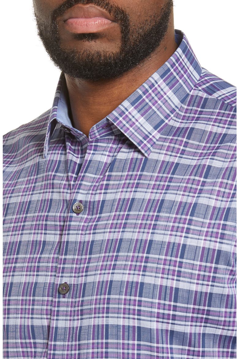 Caro Regular Fit Sport Shirt, Alternate, color, PURPLE