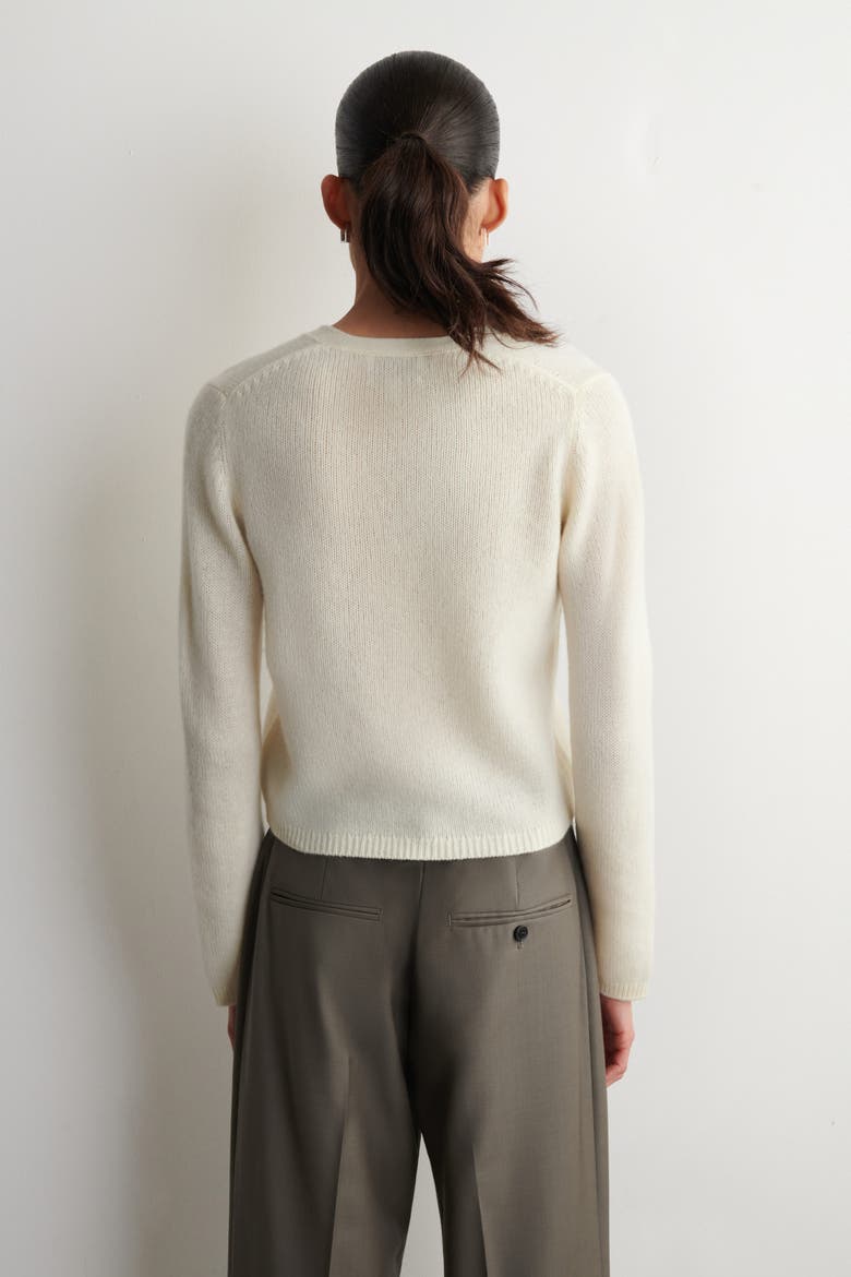 Cashmere V-neck Cardigan, Alternate, color, CREAM