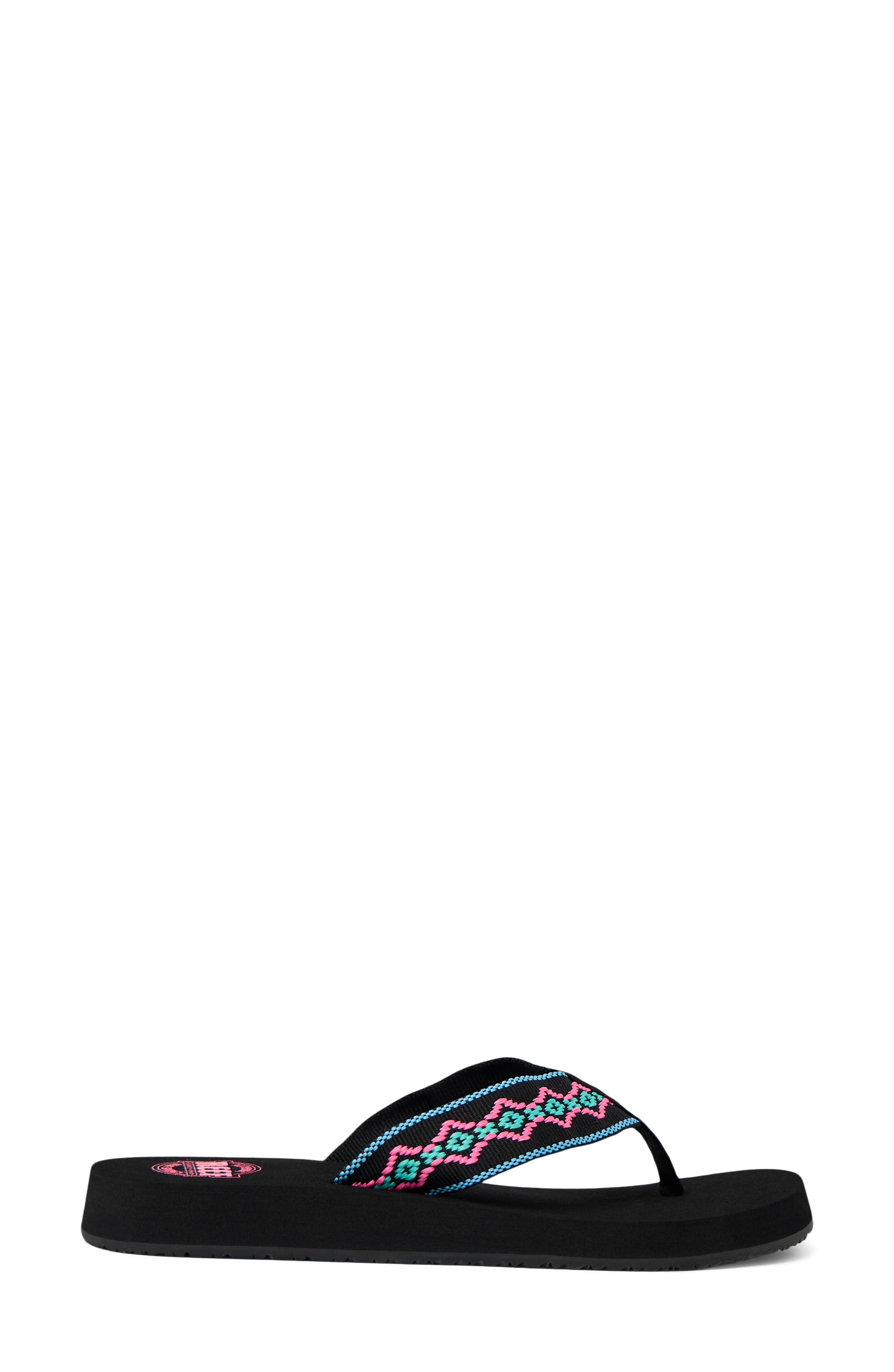 Reef Sandy Flip Flop, Alternate, color, Black Neon