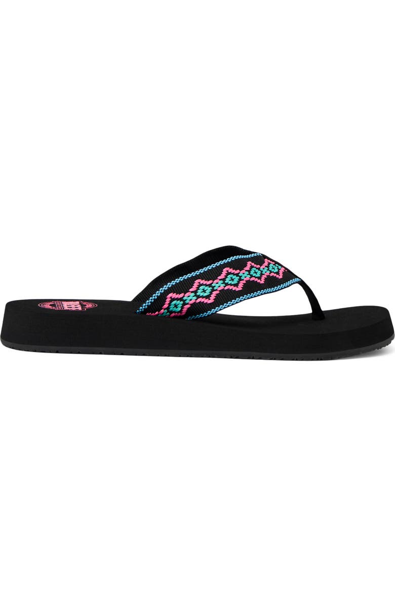 Reef Sandy Flip Flop, Alternate, color, Black Neon