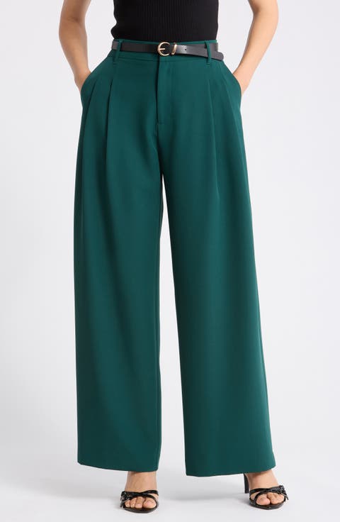 Double Pleat Wide Leg Pants