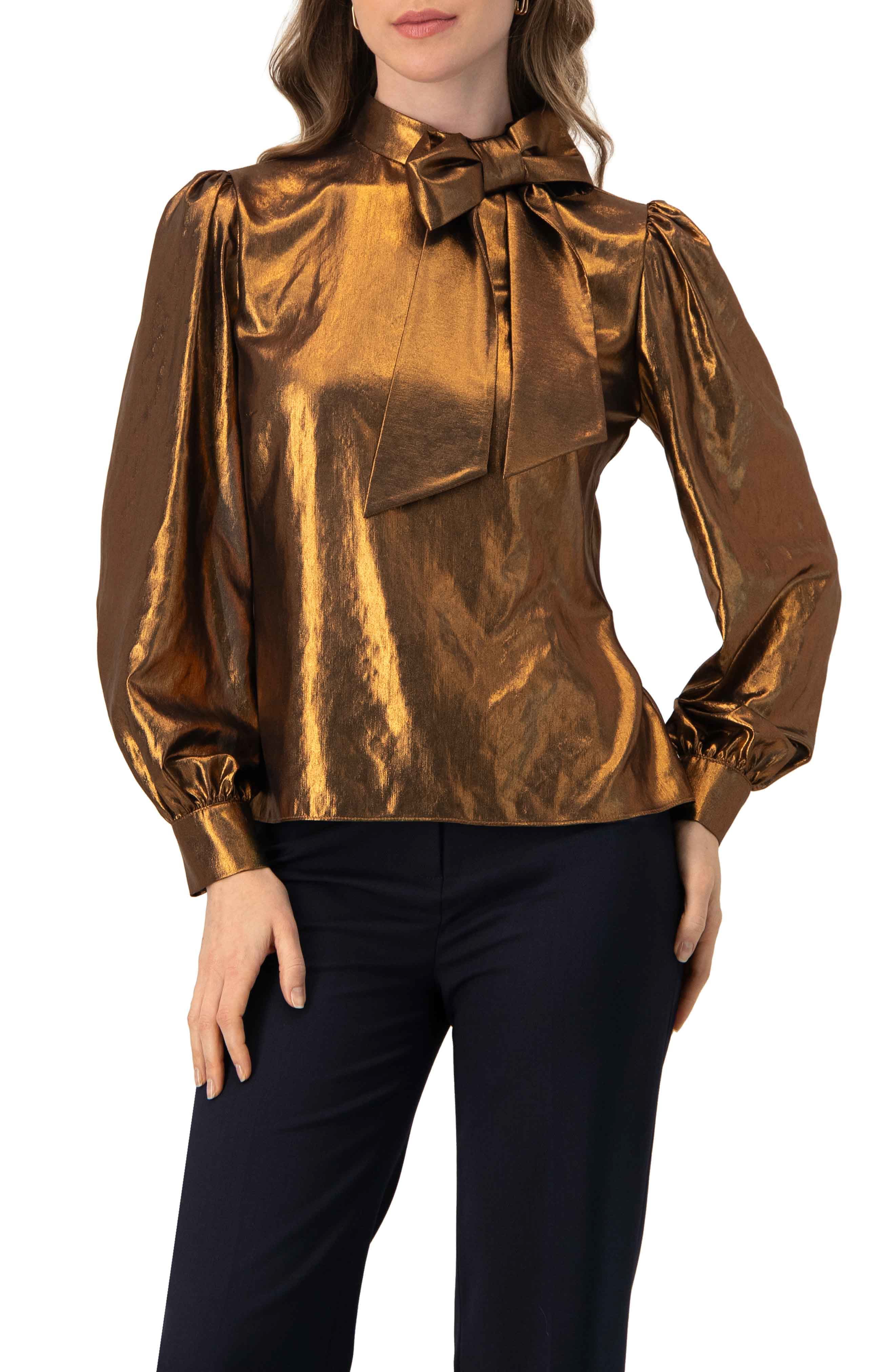 Metalic Bow Blouse