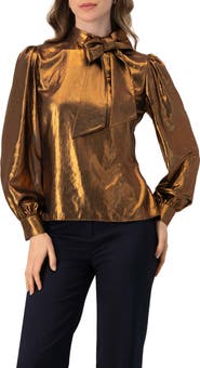 IVONNE Metalic Bow Blouse