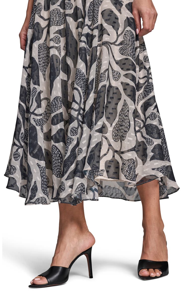 Floral Metallic Clip Dot Maxi Dress, Alternate, color, BLACK/ WHISPER