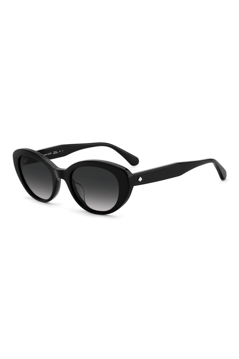 crystals 51mm round sunglasses, Alternate, color, BLACK / GREY SHADED