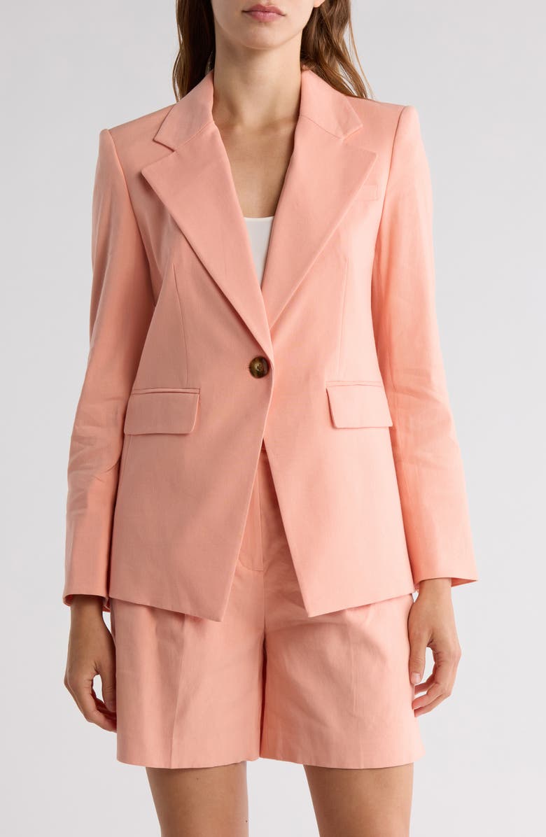 Veronica Beard Hayward Linen Blend Dickey Jacket, Main, color, Coral