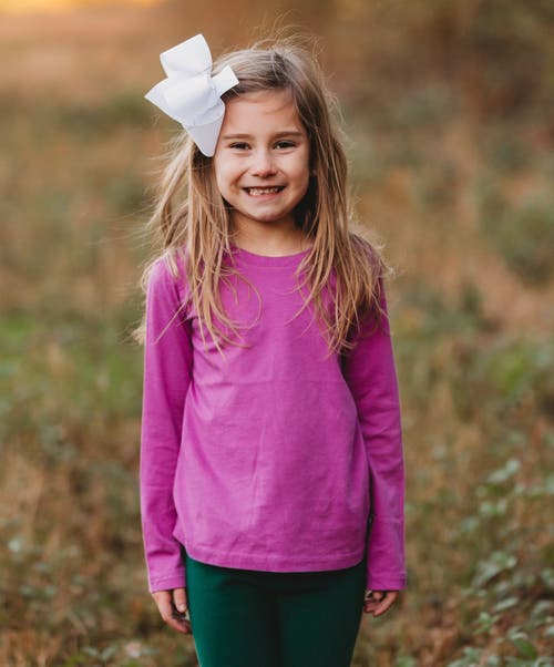 City Threads Girls Long Sleeve Soft Cotton Jersey T-shirt In Orange