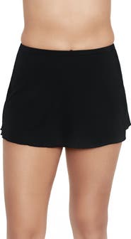 Trimshaper Mid-Rise Wide Waistband Control Swim Skirt