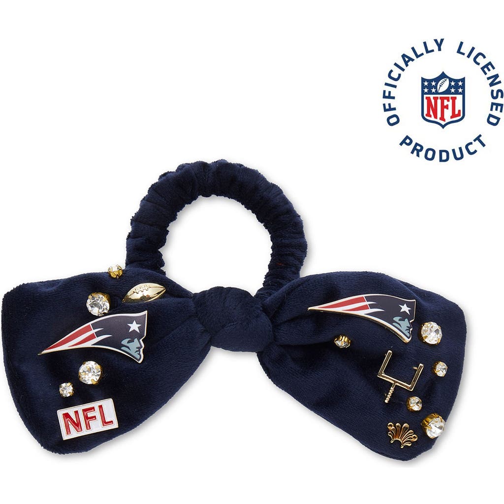 Lele Sadoughi New England Patriots Bow Scrunchie In Blue