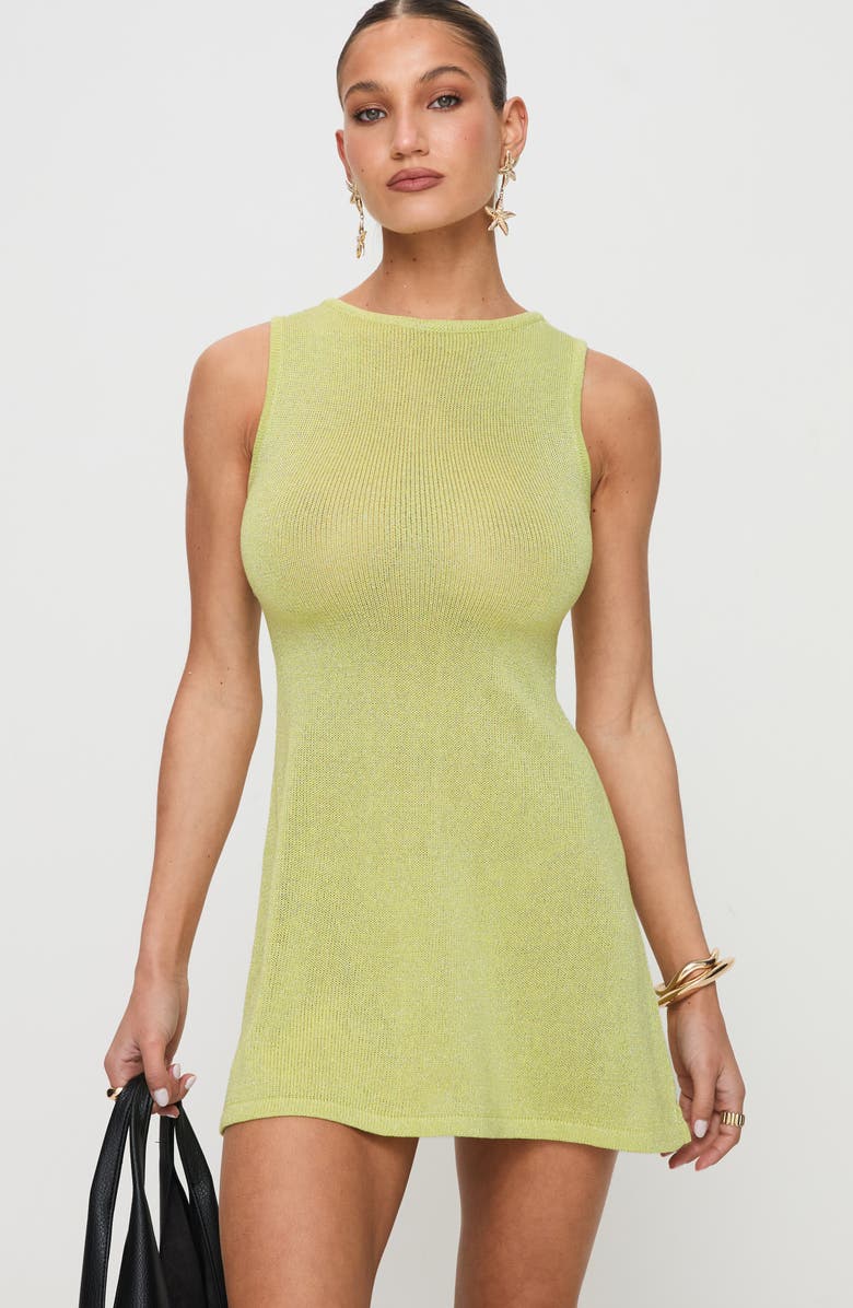 Princess Polly Oceana Sleeveless Sweater Minidress, Alternate, color, Green