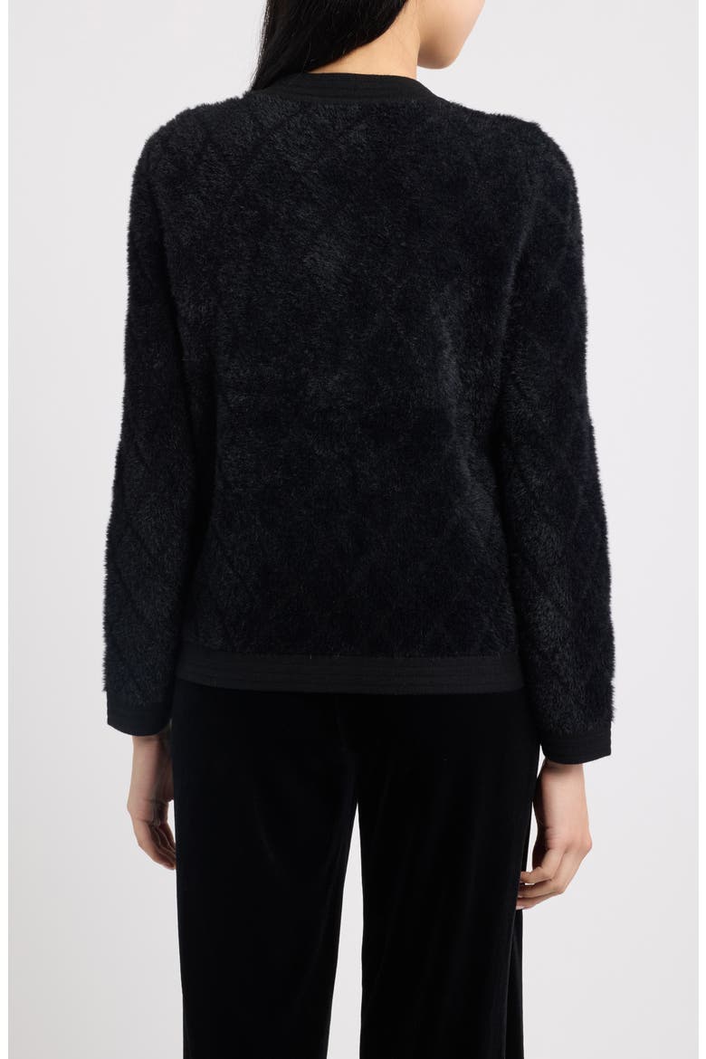 Quilted Eyelash Cardigan, Alternate, color, ANNE BLACK