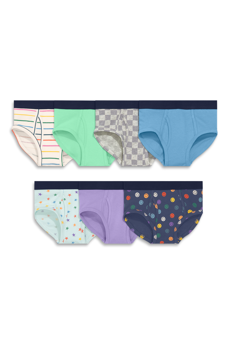 Kids Brief 7 Pack, Main, color, Fall Rainbow Underwear Mix