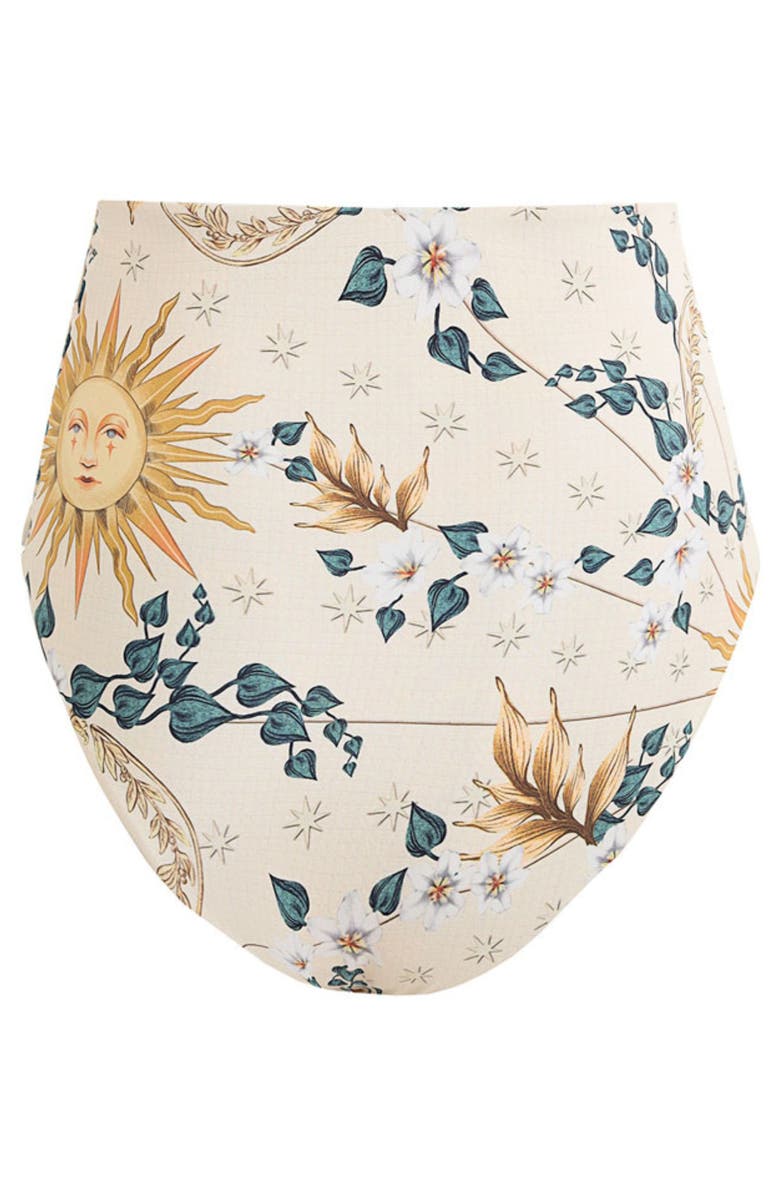 Agua Bendita Juls Solstice Reversible High Waist Bikini Bottoms, Alternate, color, White