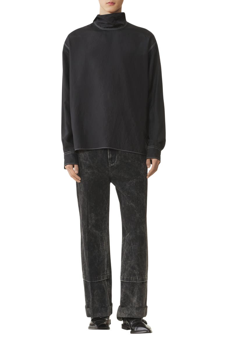 Lanvin Silk High Neck Top, Alternate, color, 