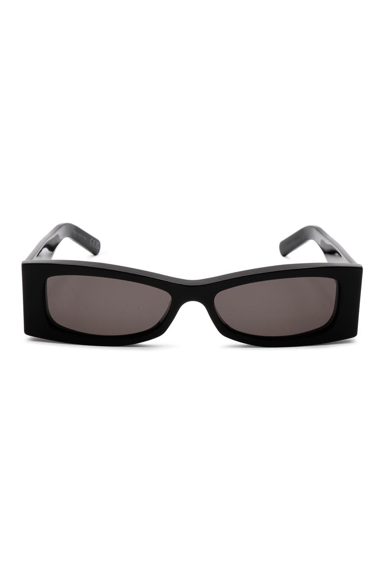 56mm Square Sunglasses, Main, color, BLACK / DARK GREY