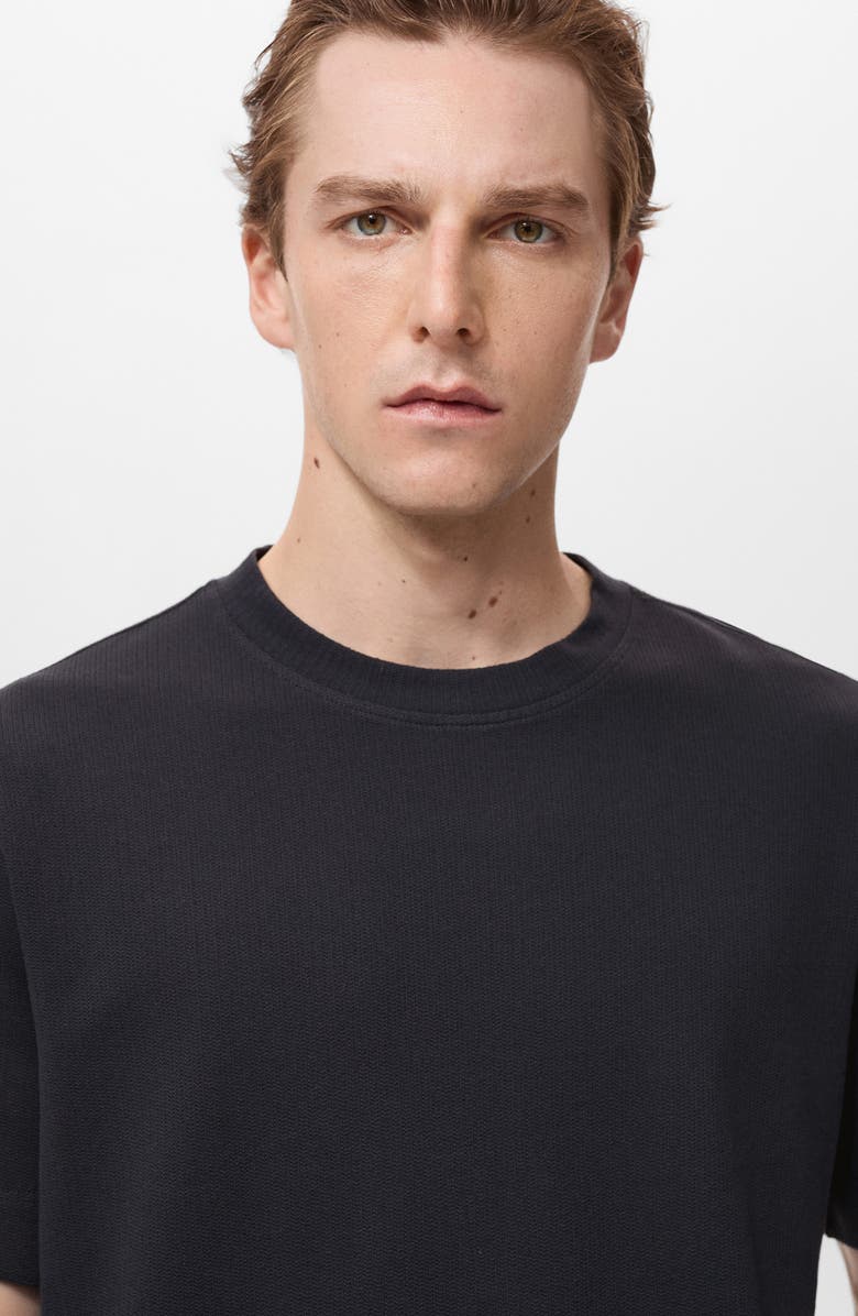 MANGO Solid Cotton T-Shirt, Alternate, color, Navy