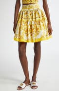Dolce&Gabbana Tile Print Cotton Skater Skirt