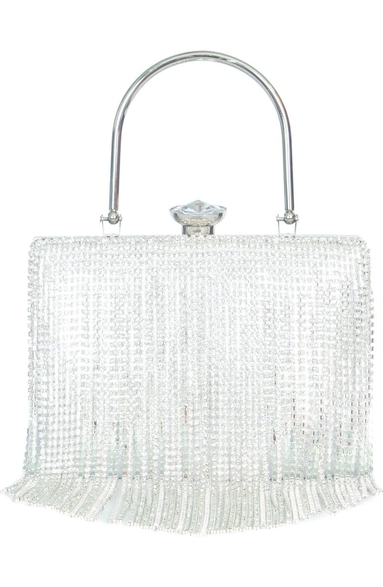 Lauren Lorraine Dangle Clutch, Main, color, Silver