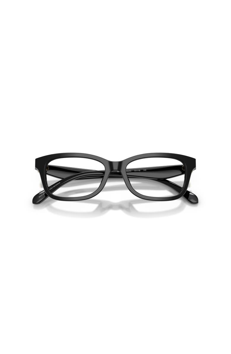 COACH 49mm Rectangle optical glasses, Alternate, color, Black