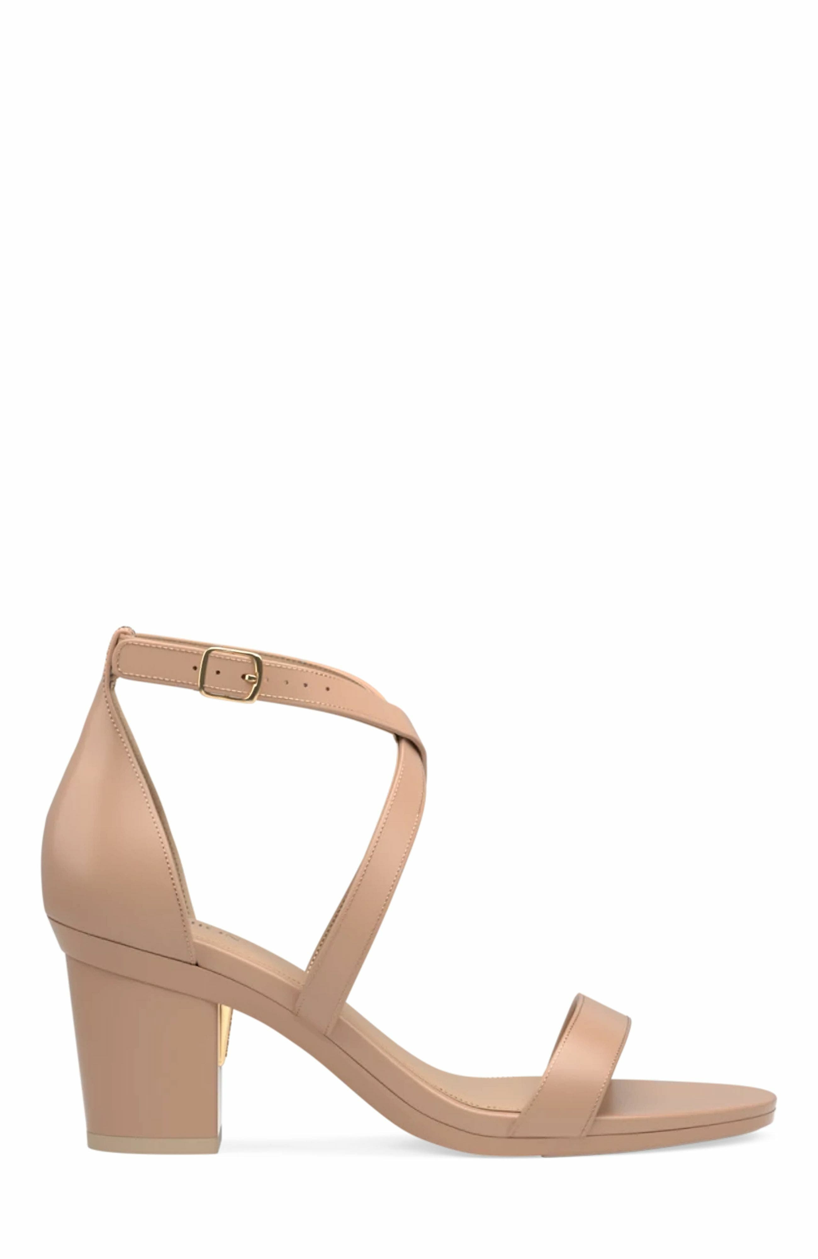 Pashion Footwear The Sandal 3" Block Heel, Alternate, color, Latte Leather