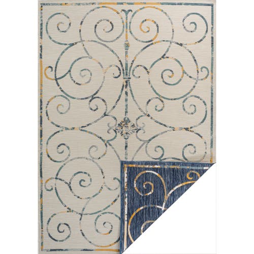 JONATHAN Y JONATHAN Y DANAE CLASSIC COTTAGE FILIGREE SCROLL REVERSIBLE MACHINE-WASHABLE INDOOR/OUTDOOR AREA RUG