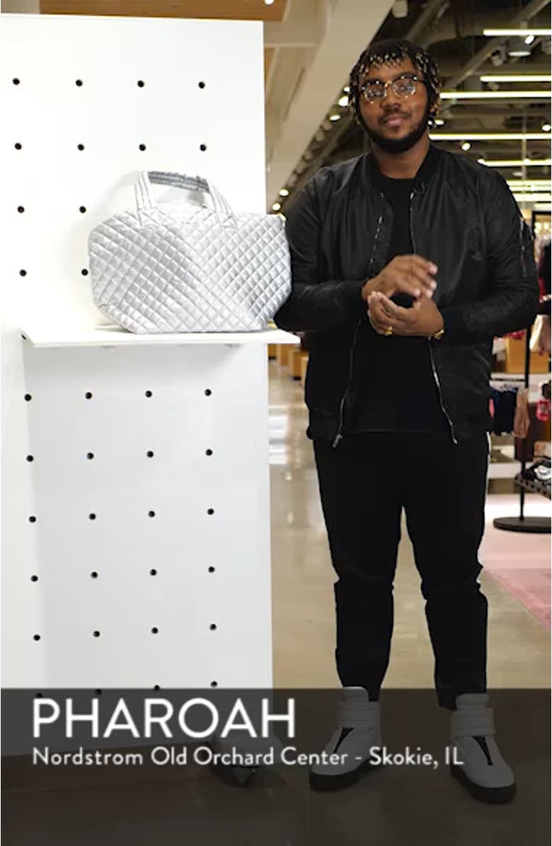 Medium Metro Quilted Nylon Tote, sales video thumbnail