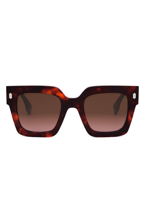 Fendi Woman Sunglass Fe40101i In Red Havana/gradient Brown