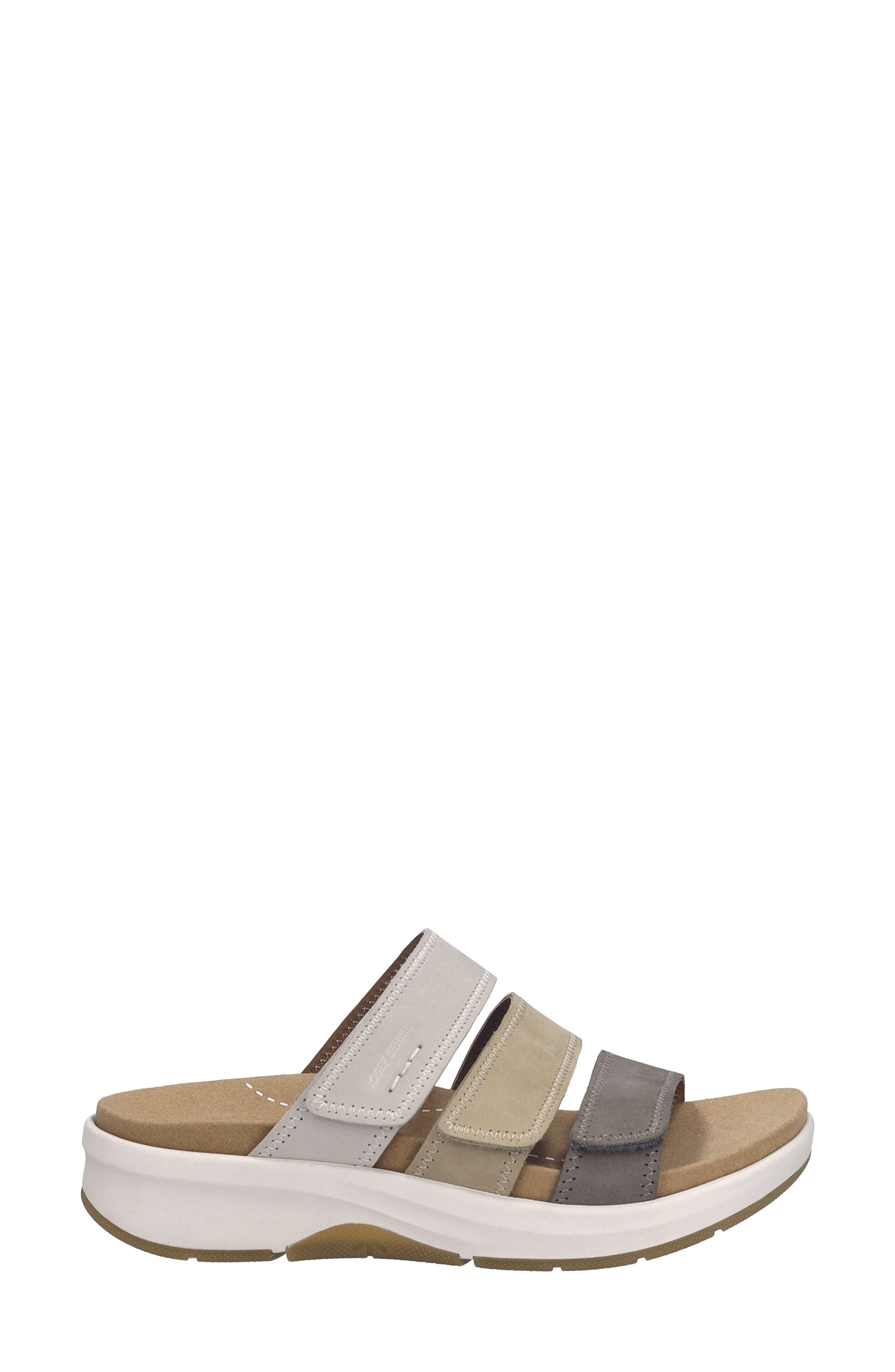 Josef Seibel Estelle 11 Platform Wedge Slide Sandal, Alternate, color, Granite