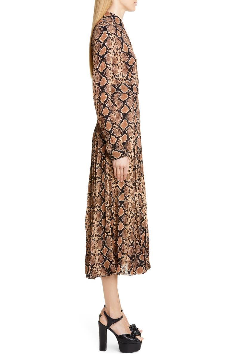 Michael Kors Collection Belted Long Sleeve Crushed Georgette Shirtdress, Alternate, color, 
