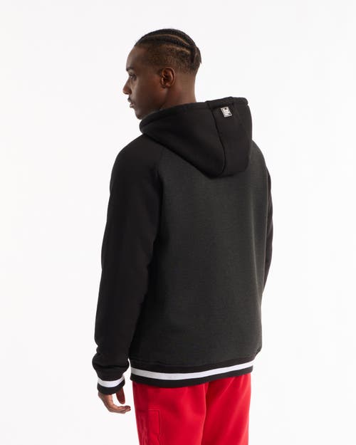 Ecko Unltd Baseball Faux Shearling Varsity Jacket In Charcoal Heather