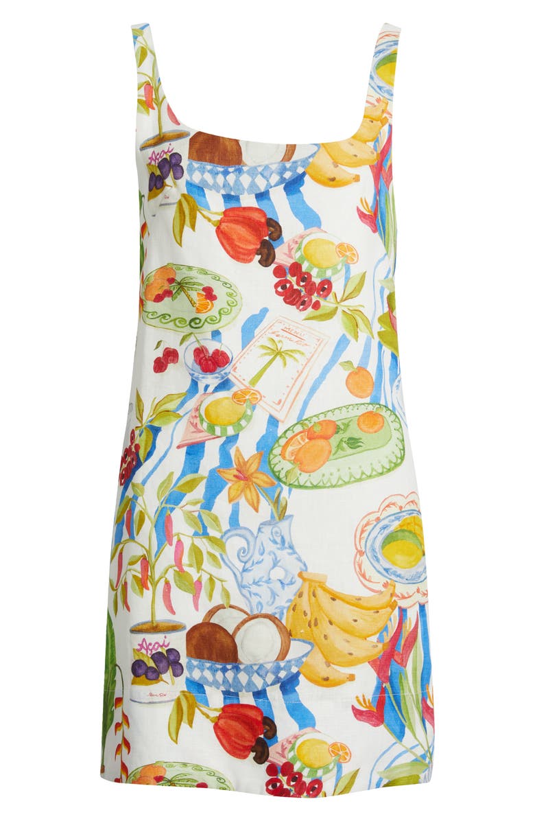 FARM Rio Fresh Table Linen Minidress, Alternate, color, White Multi Print