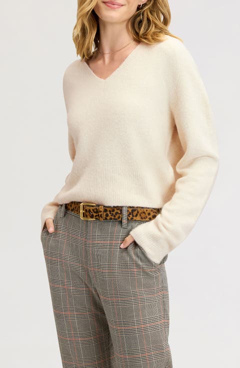 Deep V-Neck High Rib Sweater