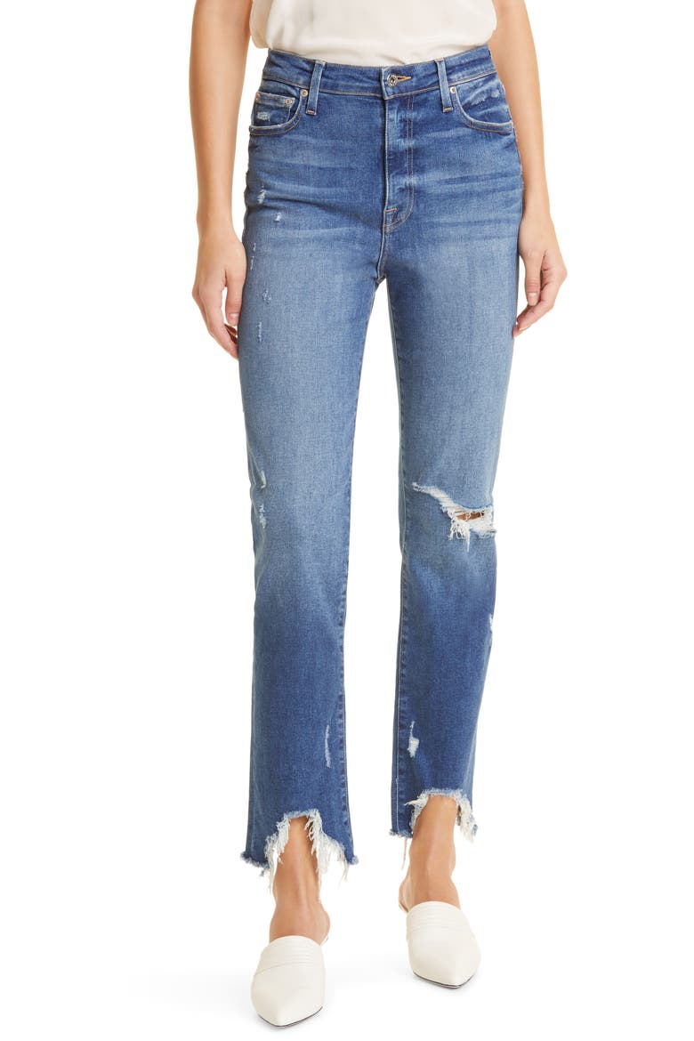 River High Waist Distressed Straight Leg Jeans, Main, color, DISTRESSED ATLANTIC