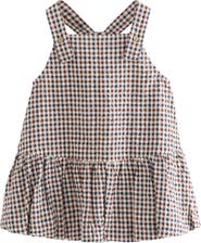 NEXT Kids' Gingham Cotton Seersucker Pinafore Dress