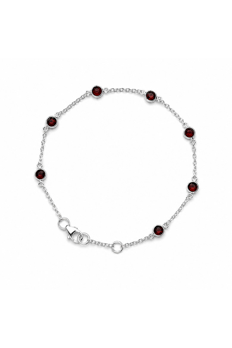 January Birthstone Bracelet Garnet, Main, color, Silver