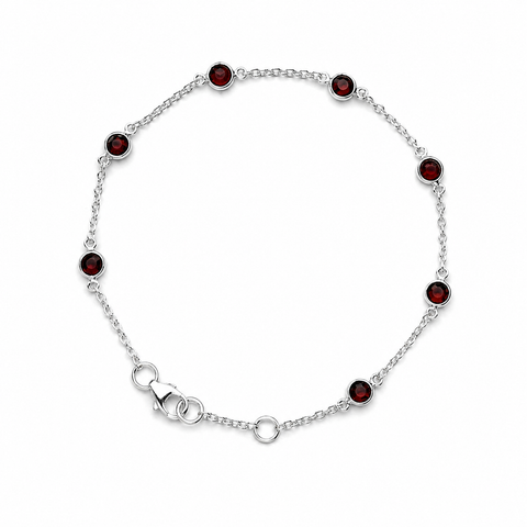 January Birthstone Bracelet Garnet