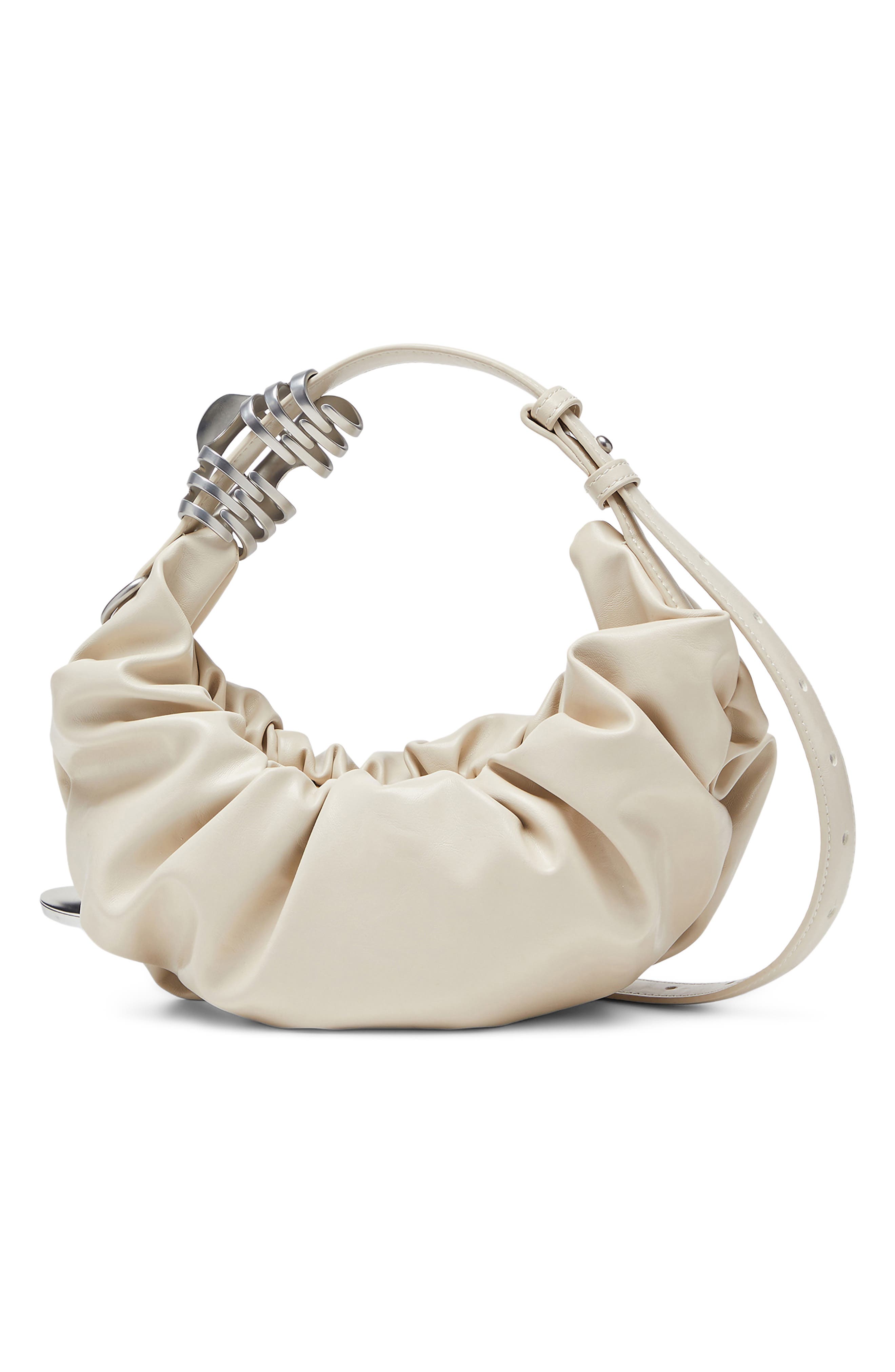Grab-D Faux Leather Hobo, Alternate, color, MEDIUM/ WHITE