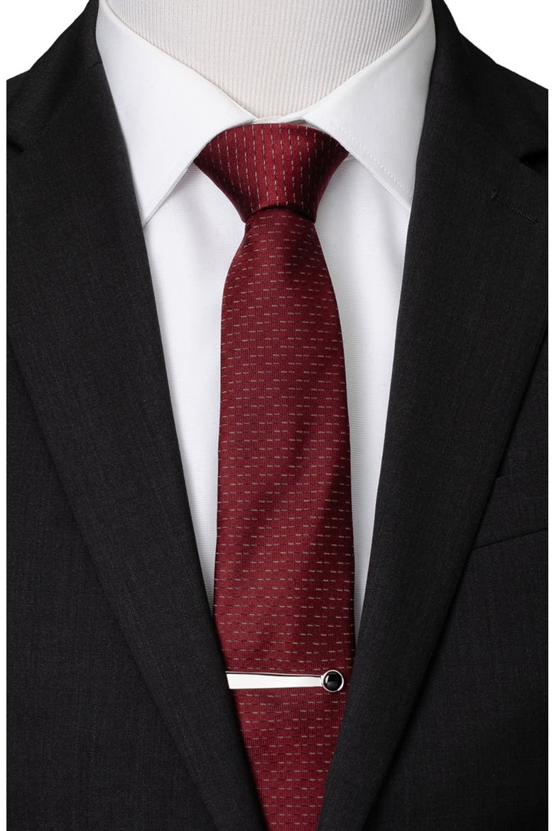I Love You Onyx Tie Bar, Alternate, color, SILVER