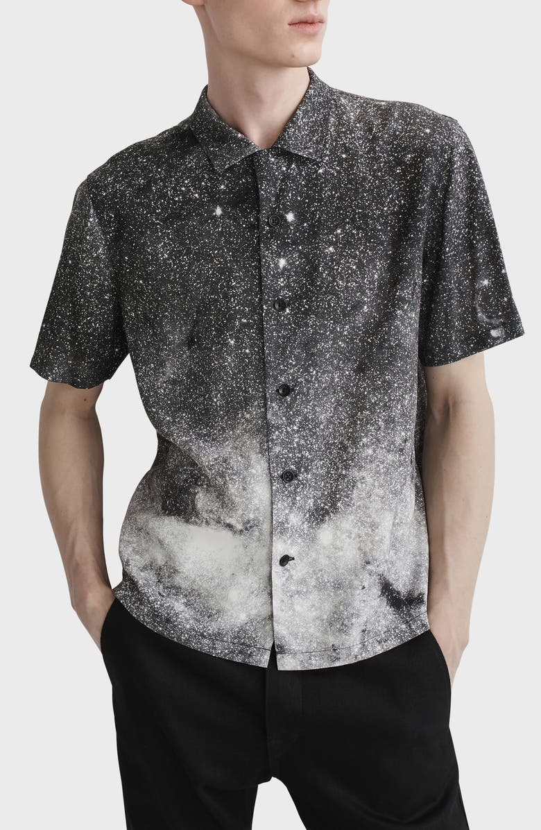 rag & bone Avery Print Short Sleeve Button-Up Shirt, Alternate, color, 